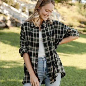 Neuflora Brooke’s button down - forest plaid M/L